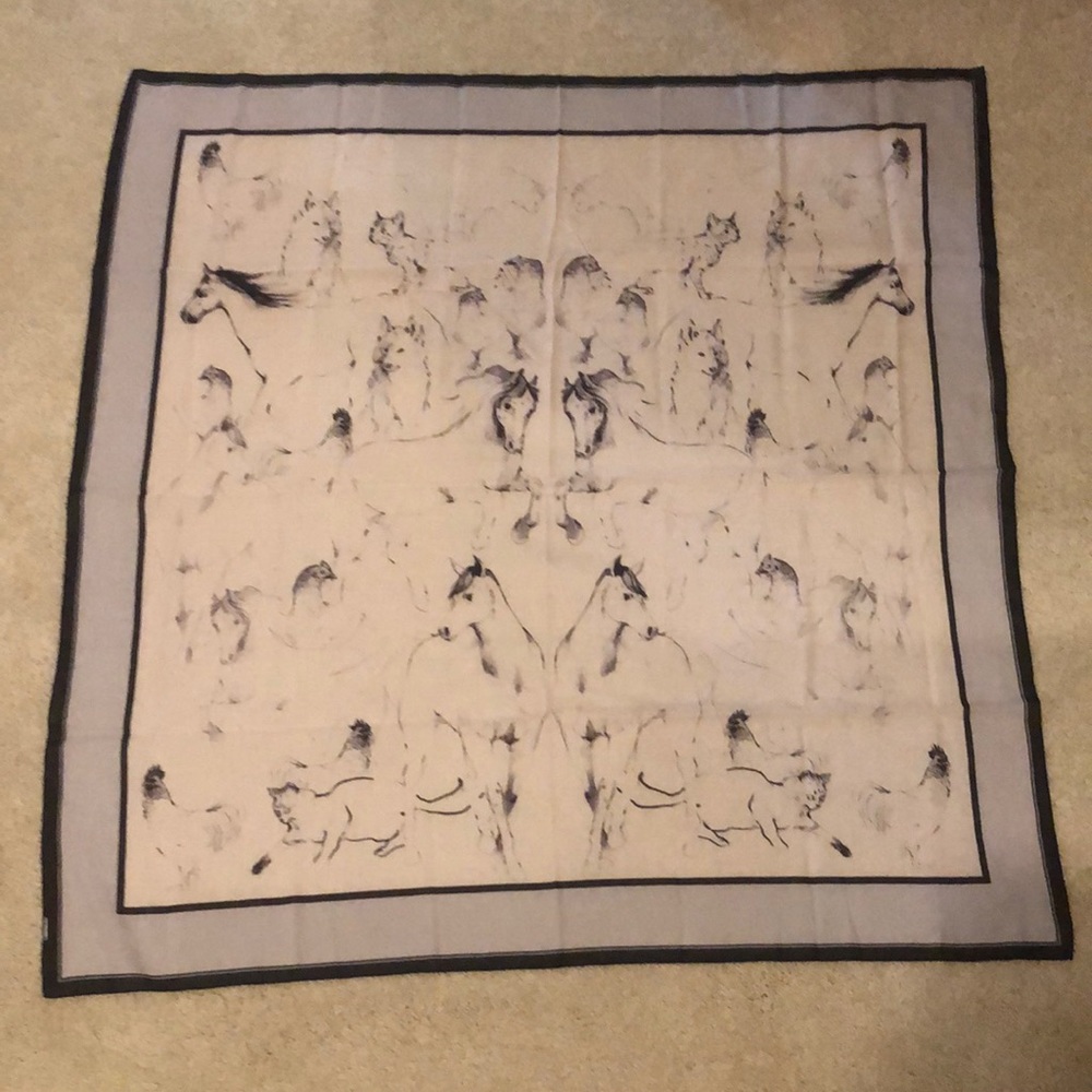 NWOT Madewell Scarf pale pink and black